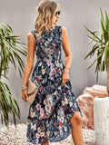 WOMEN LEISURE PRINT SLEEVE DRESS