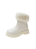 WOMEN'S ROUND HEAD BACK ZIPPER BOOTS