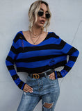 RETRO STRIPED KNITTED SHORT SWEATER