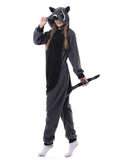 GRAY RACCOON PANDA ONESIE PAJAMA ANIMAL SLEEPWEAR