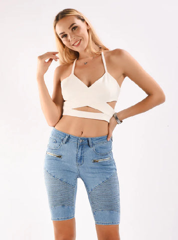 ELASTIC FORCE LIGHT-COLORED JEANS PANTS