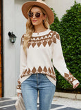 RETRO ROUND NECK PULLOVER SWEATER