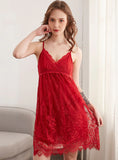 LACE PAJAMAS GAUZE SLING SEXY NIGHTGOWN