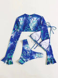 HIGH WAIST BIKINI THREE-PIECE SWIMSUIT