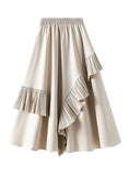 IRREGULAR RUFFLED BIG UMBRELLA SKIRT