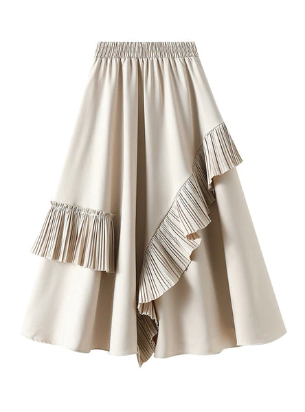 IRREGULAR RUFFLED BIG UMBRELLA SKIRT