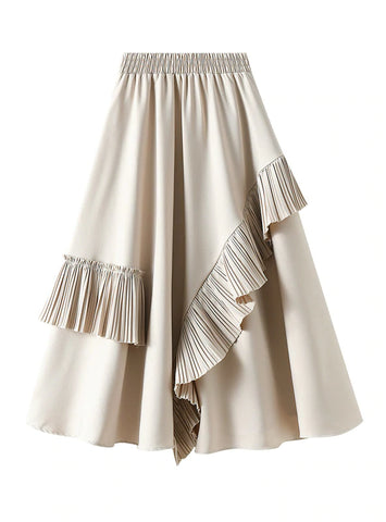 IRREGULAR RUFFLED BIG UMBRELLA SKIRT