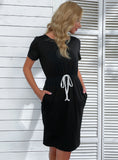CASUAL BLACK SLIM T-SHIRT DRESS