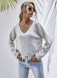 WOMEN V-NECK PULLOVER SWEATER