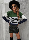 LOOSE TURTLENECK LEOPARD PRINT SWEATER