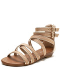 CROSS-TOED WEDGE SANDALS