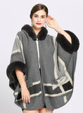 LOOSE COLLAR POCKET KNITTED CARDIGAN SHAWL CAPE