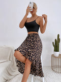 BOHEMIA LEOPARD PRINT HIGH WAIST SKIRT
