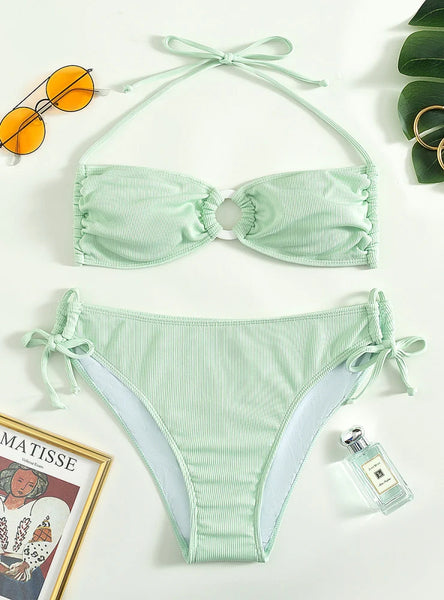SOLID COLOR SWIMSUIT SEXY BIKINI