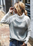 WOMEN'S BLOUSE HIGH SOLID COLOR SWEATER