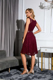 SEXY V-NECK SLEEVELESS LACE DRESS