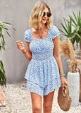 SQUARE NECK PRINTED JUMPSUIT
