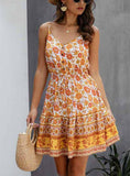 LOSSKY SUMMER WOMEN DRESS BUTTONS COTTON MINI SUNDRESS