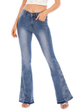 CASUAL WIDE-LEG FLARED TROUSERS JEANS