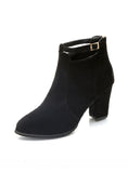 THICK HEELS BACK ZIPPER MARTIN BOOTS