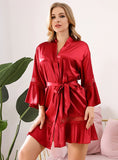 ICE SILK LACE MOSAIC BATHROBE