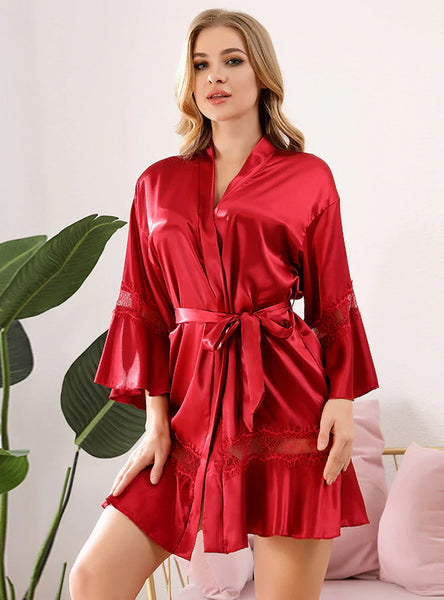 ICE SILK LACE MOSAIC BATHROBE