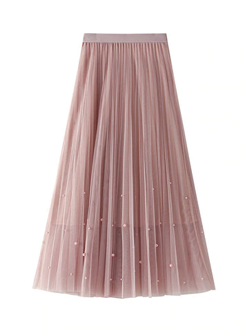 HEAVY-DUTY BEADED GAUZE SKIRT