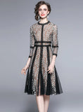 MESH EMBROIDERY PATCHWORK DRESS