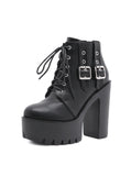 WOMEN'S SHOES PLATFORM THICK HIGH HEELS SHORT BOOTS