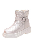 WOMEN THICK COTTON BELT BUCKLE BOOTIES
