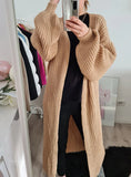 CASUAL LONG KNITTED CARDIGAN WOMEN TOPS