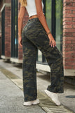 CAMOUFLAGE LOOSE RETRO WIDE-LEG JEANS