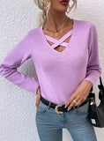 CROSS-STRAP OPENWORK SWEATER