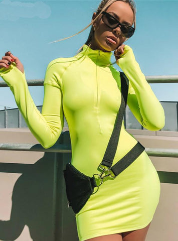 Women Casual Long Sleeve Solid Color Dress