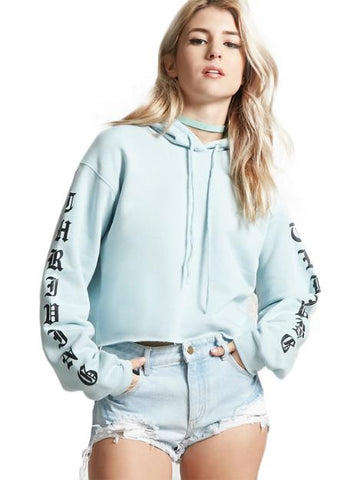 APPAREL SOLID COLOR WOMEN SWEATSHIRT DRAWSTRING FULL SLEEVE