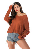 SOLID COLOR LONG SLEEVE SWEATER