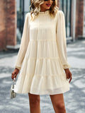 ROUND NECK LONG SLEEVE LOOSE CASUAL DRESS