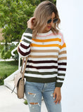 FASHION STRIPED PULLOVER SWEATER