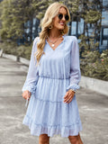 LONG SLEEVE V-NECK SEXY DRESS