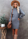 ROUND NECK KNITTED LADIES DRESS