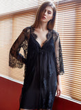 WOMEN NIGHTGOWN TWO-PIECE SILK NIGHTGOWN