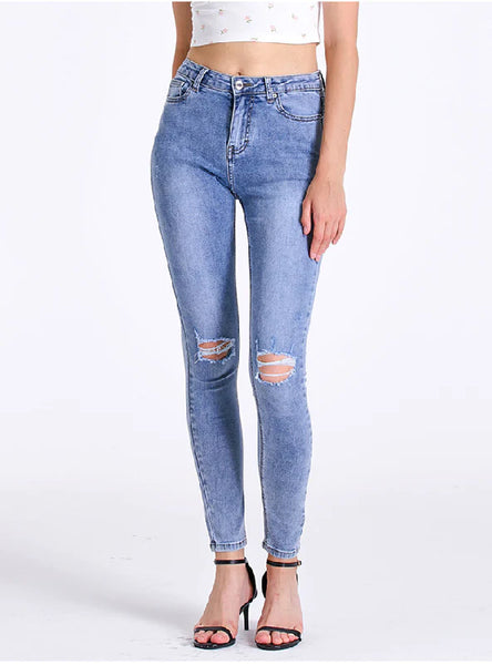 SLIM-FIT ELASTIC PENCIL PANTS