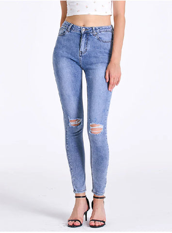 SLIM-FIT ELASTIC PENCIL PANTS