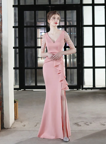 MERMAID V-NECK BEADING PARTY DRESS