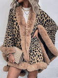 CAPE CARDIGAN LEOPARD SHAWL CLOAK