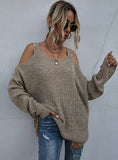 SOLID COLOR LONG SLEEVE LOOSE MID-LENGTH SWEATER