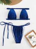 VELVET SEXY SOLID COLOR BIKINI