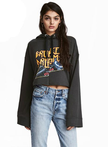 SWEATSHIRT CASUAL SOLID COLOR CARTOON PRINTED LOOSE