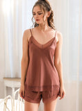 SILK LACE SLING HOME PAJAMAS SET