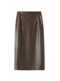 HIGH WAIST SPLIT PU HIP SKIRT